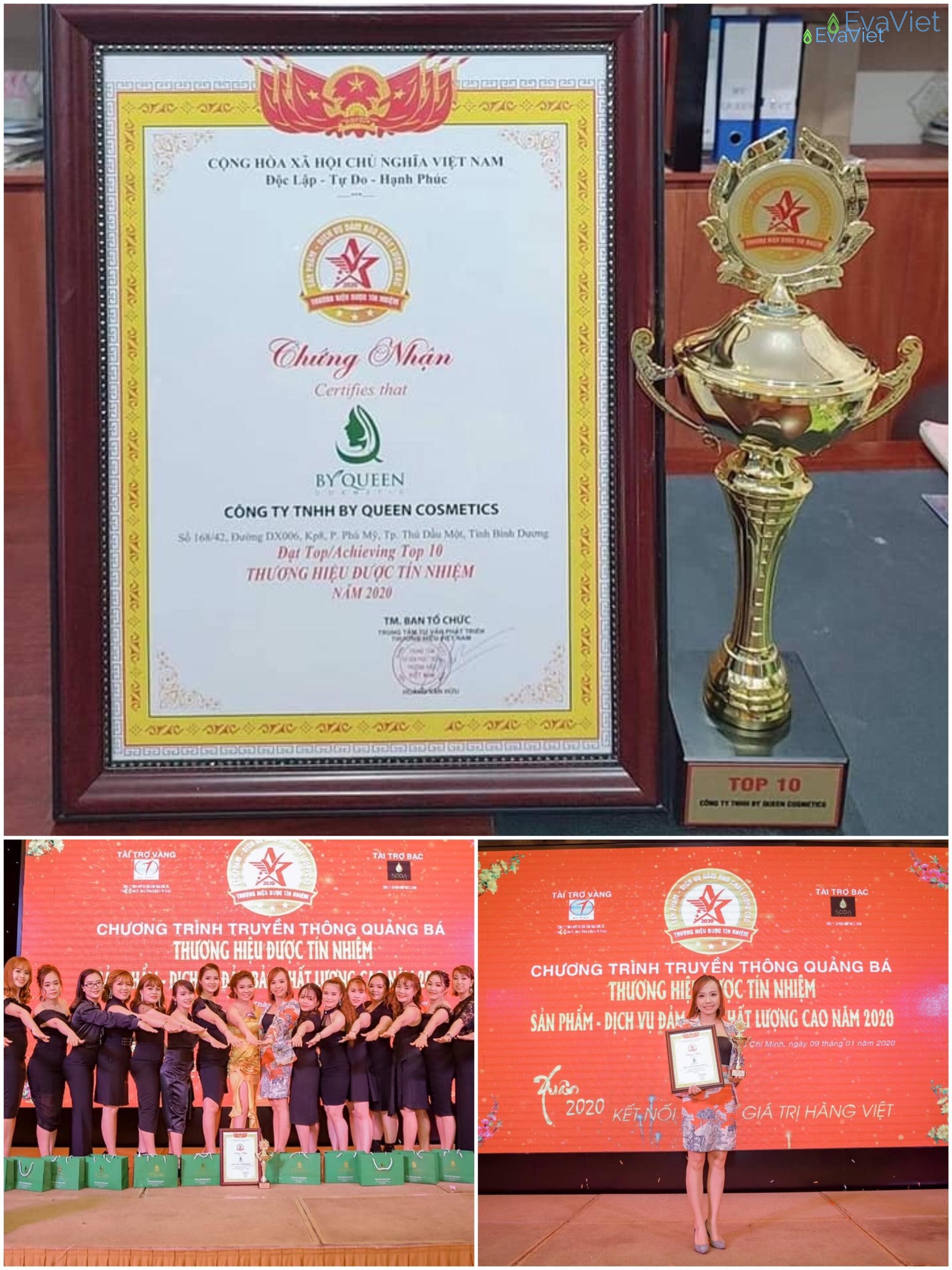 By Queen được chứng nhận là Top 10 thương hiệu được tín nhiệm và bảo đảm chất lượng an toàn hiệu quả.