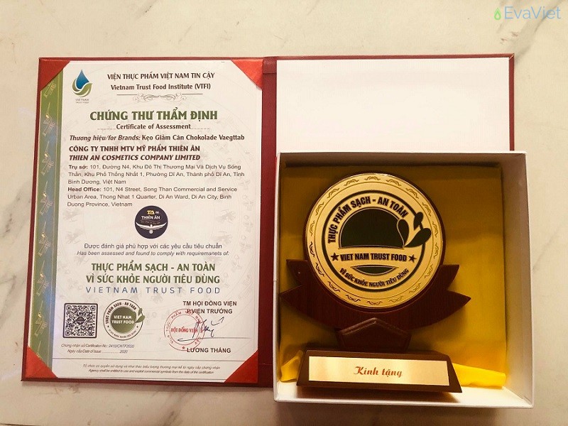 Chất lượng làm nên thương hiệu, Chokolade Vaegttab đã được cấp chứng thư "Thực phẩm sạch - An toàn vì sức khỏe người tiêu dùng"