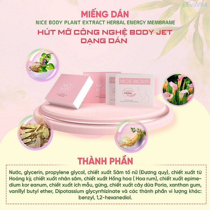 Nice Body bao gồm các thành phần y học cổ truyền Hàn Quốc 